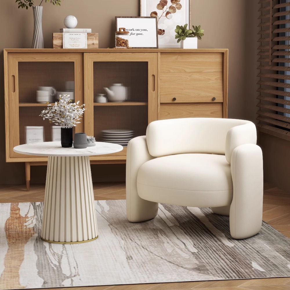 Internet Celebrity Single Sofa Small Apartment Balcony Leisure Chair Light Luxury Beauty Salon Clothing Store Reception Table and Chair Combination