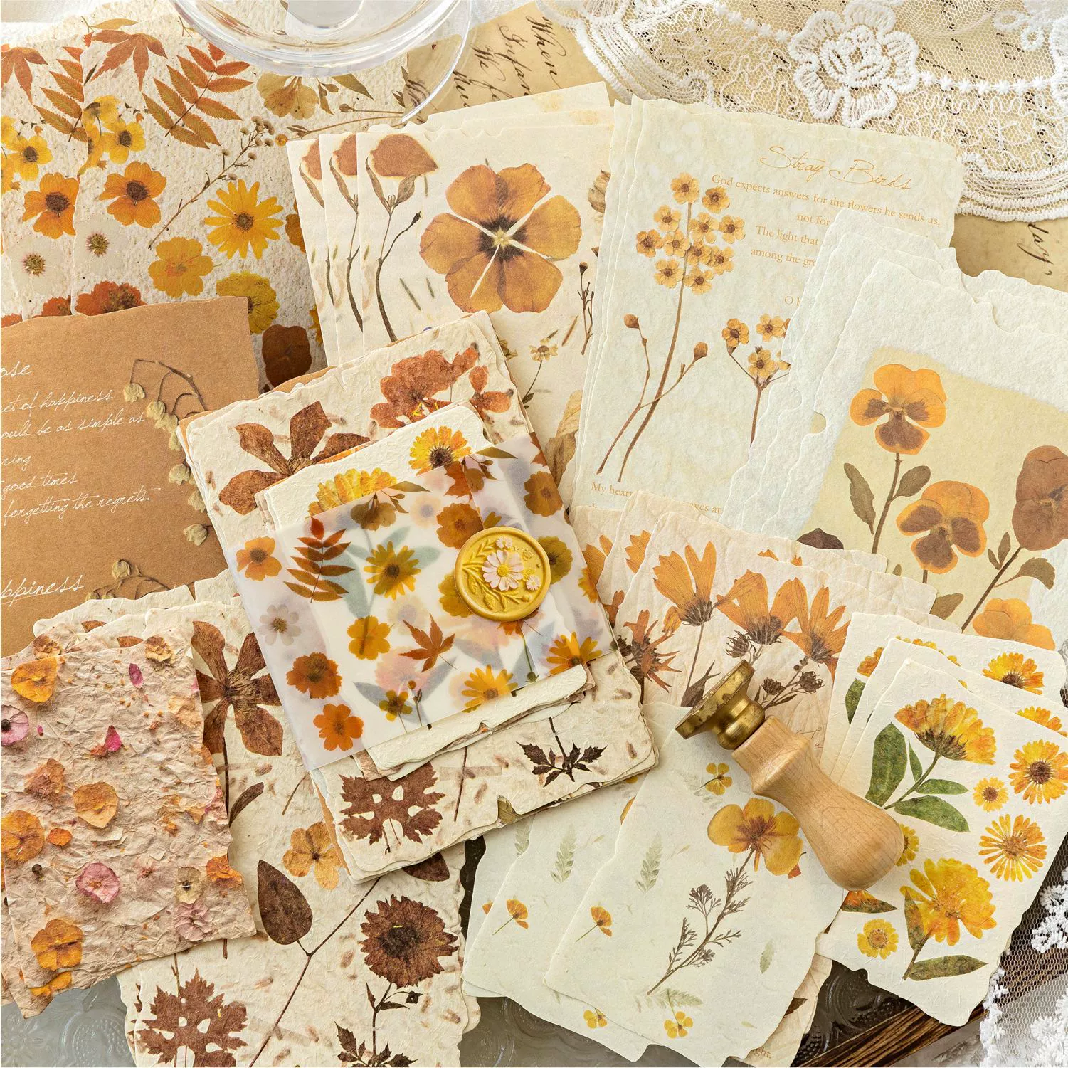 Мот-чернильная бумага один бумажный цветочный язык серии легкий ретро тиснение растительного текста тема ручного счета настенная декоративная бумага