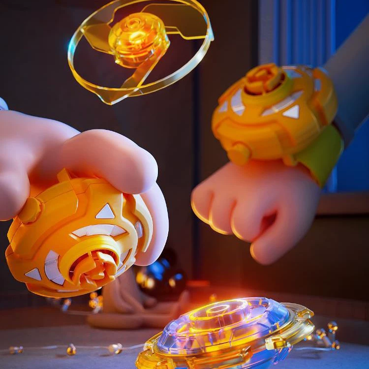 Гироскопическая игрушка для детей, светящийся вращающийся НЛО-фрисби для мальчиков, наручные часы для улицы, бамбуковая стрекоза, новинка 2024 года