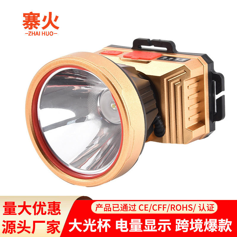 Headlamp long endurance lithium battery strong light high lumen outdoor professional fishing lamp head-mounted flashlight miner's lamp rechargeable