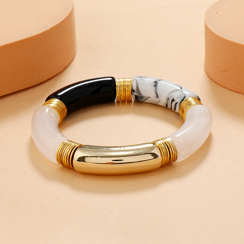 Classic Style Color Block Arylic Handmade Women's Bangle display picture 5