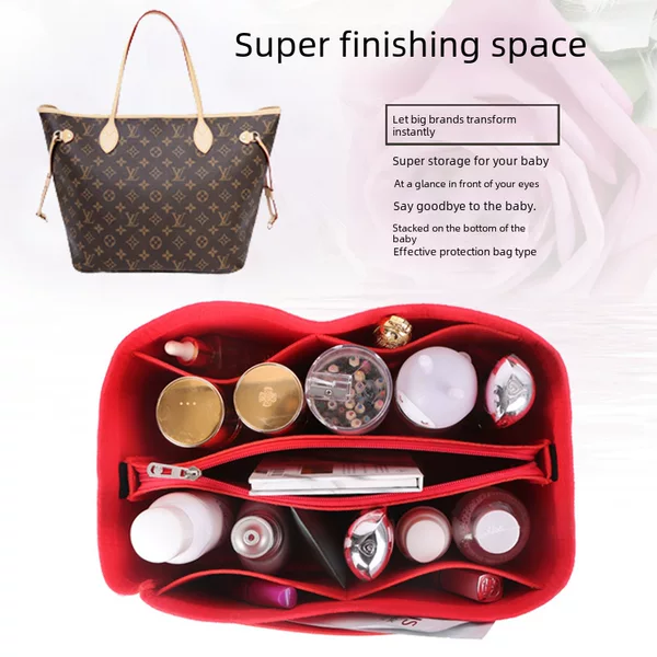 Felt Cosmetic Bag Handbag Liner Bag Settable Color Felt Bag Mommy Travel Cosmetic Storage Bag