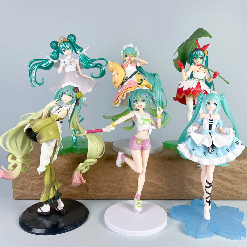 Hatsune Miku figure, anime Sailor Moon, beautiful girl Rem, bride, Sora, 2D doll model, decorative item