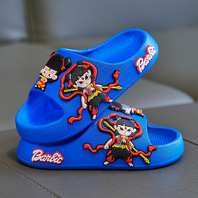 Nezha children's slippers boys summer non-slip indoor bath soft bottom female baby children's household slippers