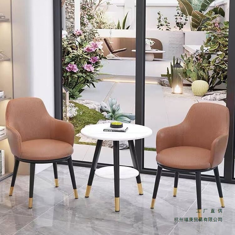 Balcony Leisure Table and Chairs, Trendy and Affordable, Modern Nordic Style Chair, One Table and Two Chairs Set, Silk Flower Design