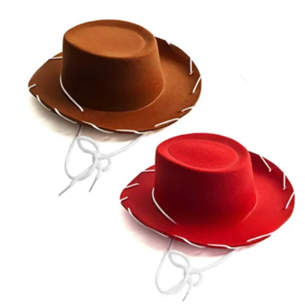 Amazon Western Cowboy Hat Non-woven Rope Red Shaped Hat Outdoor Travel Brown Big Rim Hat Party