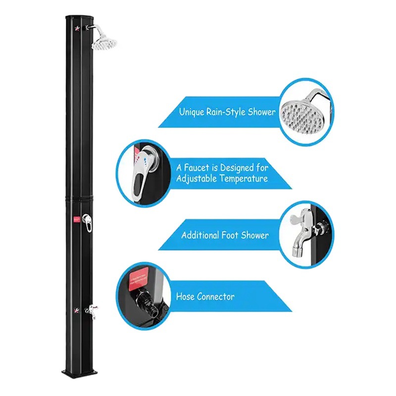 Ducha Solar negra 35L con la ducha solar del control de la temperatura con el ajuste rápido