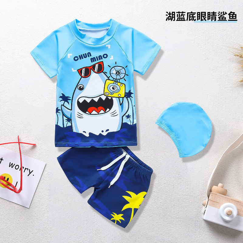 Traje de baño para niños traje de baño de dos piezas para niños verano nuevo 1-5 años traje de baño de primavera caliente de dibujos animados para niños ventas directas de fábrica