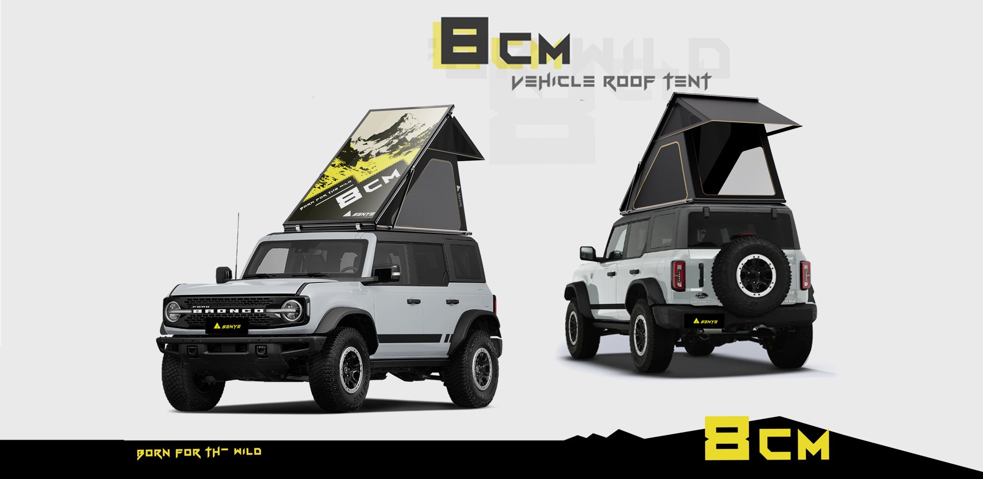 Car-Mounted Hard-Top Tent, New Trapezoidal Model, Fully Automatic Quick-Opening, Portable Aluminum Alloy, Outdoor Camping, Waterproof