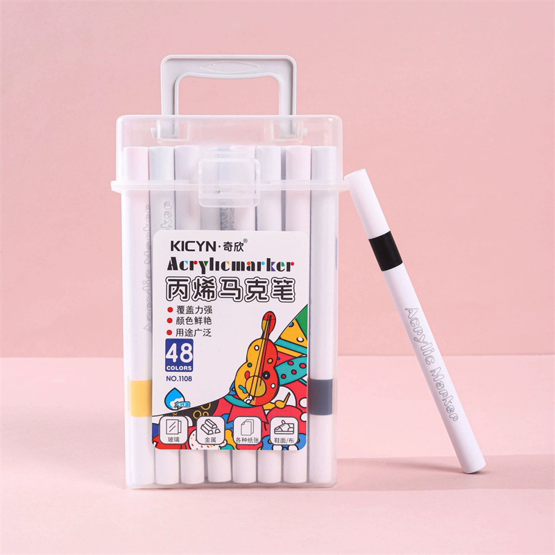 Marcador de acrílico plegable de color para niños graffiti pintura de lápiz de color rápido secado impermeable sin olor conjunto de lápiz de marca