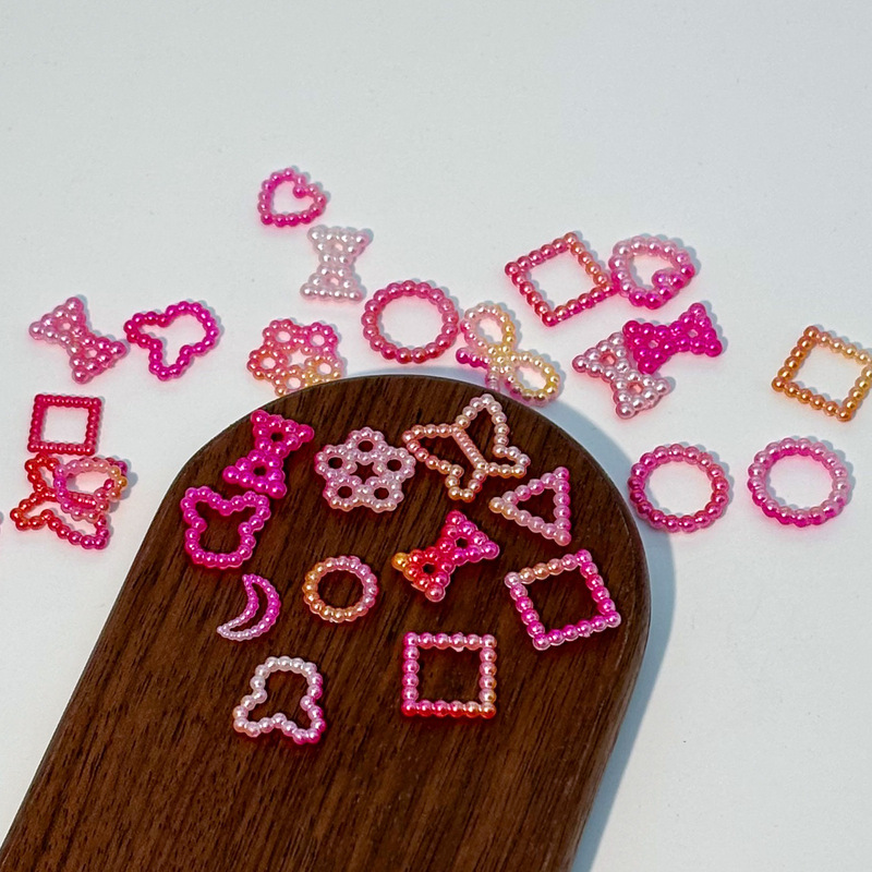 Mixed Style Gradient Imitation Pearl Hollow Resin Nail Art Decorations Mini Bow Heart DIY Nail Accessories Mixed Style Gradient Imitation Pearl Hollow Resin Nail Art Decorations Mini Bow Heart DIY Nail Accessories