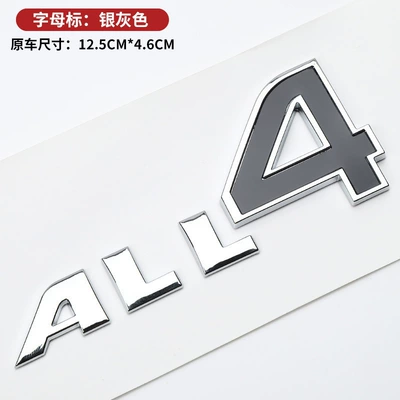 Car logo Label Matte Black Rear - all4-bright-silver-gray