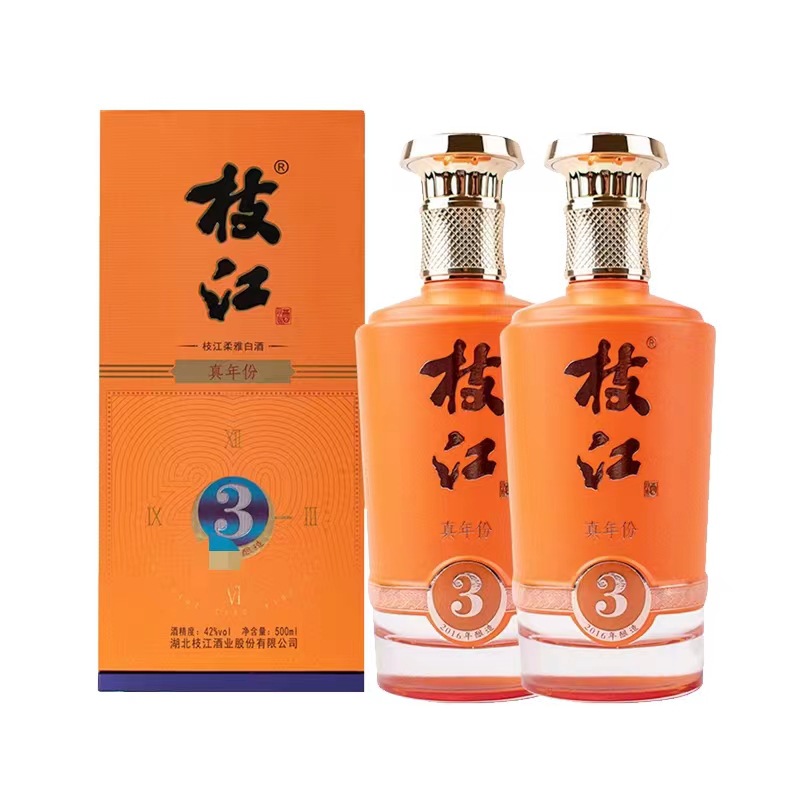 枝江*真年份*3浓香型白酒42度500ml单瓶纯粮食酒