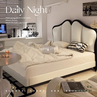 Bedside French Style New Soft-Packed Petals Simple Modern Backrest Double Bed Solid Wood Floor-Standing Back Panel Light Luxury Single Purchase