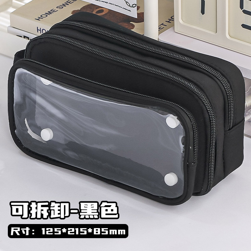 Nueva bolsa de lápices transparente estilo ins bolsa de dolor bolsa de lápiz de material de bricolaje bolsa de papelería de diez capas de gran capacidad para personas de nicho