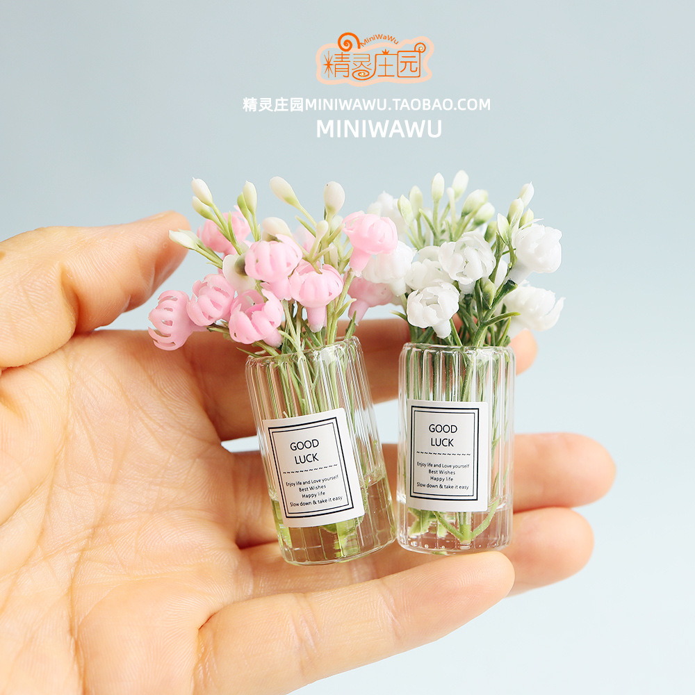 [Actualización] 6 puntos 8 OB11 bJD BLYTHE casa de muñecas mini miniatura modelo accesorios jarrón jazmín