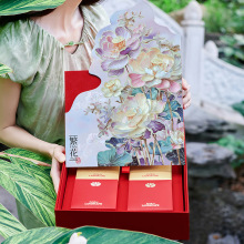 2025新款高档月饼礼盒立体浮雕繁花中式糕点高级酒店公司送礼包装
