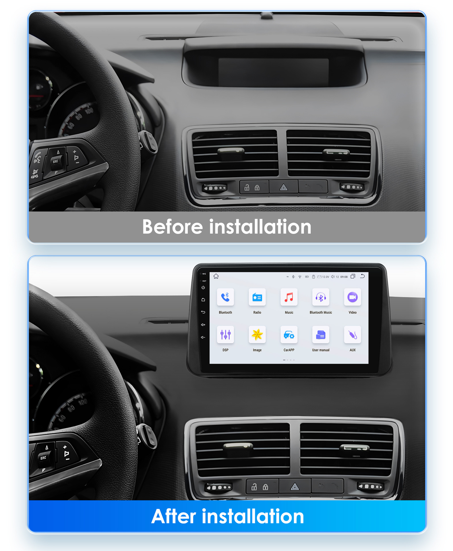 9inch Suitable for 09-14 Opel Meriva Android Smart Large-Screen Car Bluetooth Gps Navigation All-In-One Machine