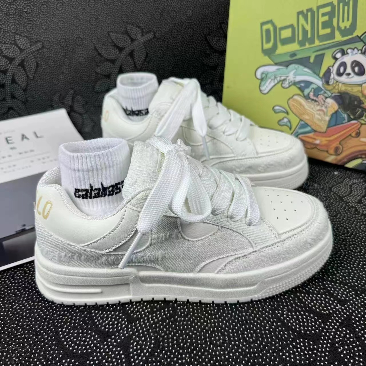 Weiße Freizeitschuhe Für Damen Und Herren Im Lässigen Skater-stil_voghion.com