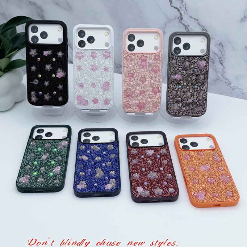 Imitation Pearl Shell Frame Suitable for iPhone 13/14/15/16/17 Pro Max Phone Case with Floral Polka Dots Imitation Pearl Shell Frame Suitable for iPhone 13/14/15/16/17 Pro Max Phone Case with Floral Polka Dots