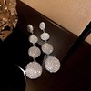 Silver needle, fashionable design earrings, silver 925 sample, diamond encrusted, European style, simple and elegant design, trend of season