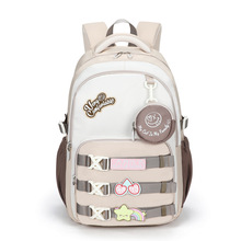 韩版简约百搭初高中学生书包校园风大容量双肩包撞色休闲旅行背包