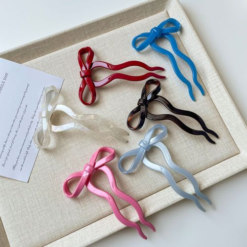 Ballet-style bow hair clip for women, back hair bun hair clip, sweet girl U-shaped hair pin, hair accessory