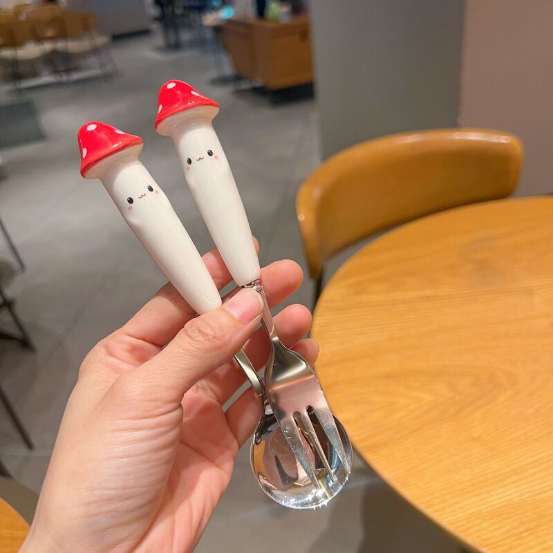かわいい動物の箸とスプーンセットステンレス鋼学生一人用子供用フォーク食器ポータブル収納ボックス|undefined