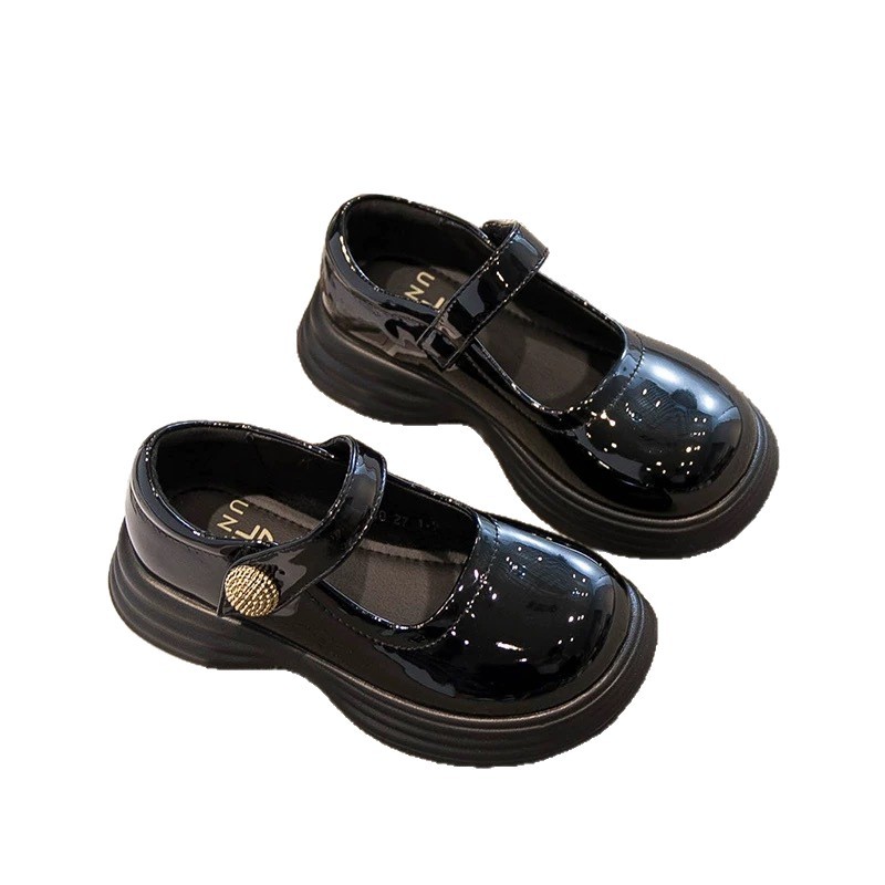 Zapatos de cuero negro de niñas 2026 primavera y otoño nuevos zapatos de princesa de moda para niños estudiantes zapatos de espectáculo de estilo inglés