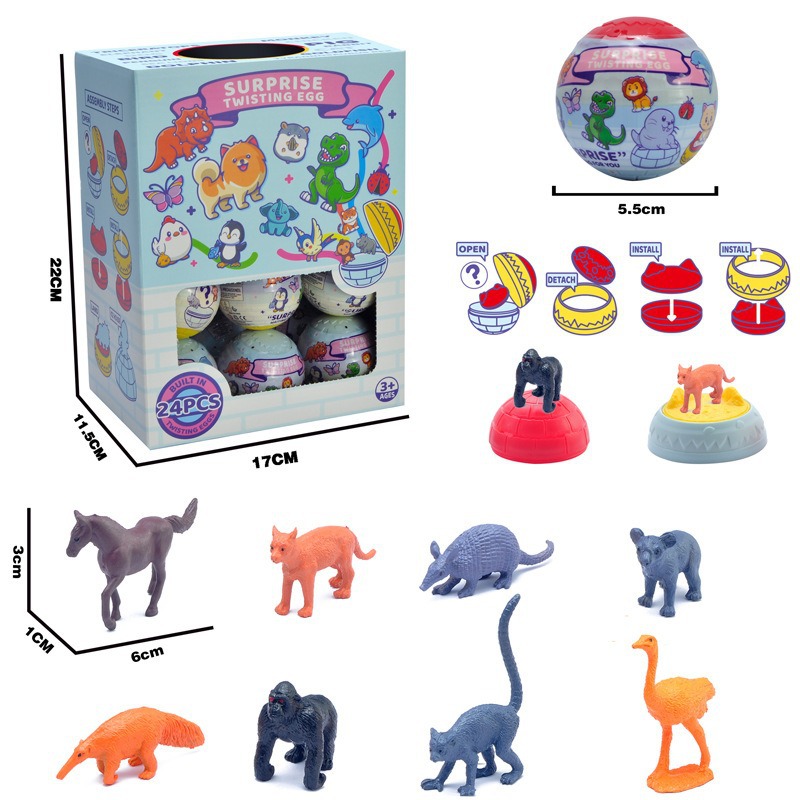 Juguetes transfronterizos de huevos para niños Simulación Animal Mundo Dinosaurios Huevos Dolores Mundo Modelo Ornamento Caja ciega lote