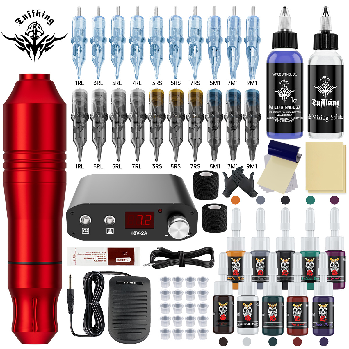 Traje de tatuaje transfronterizo equipo principiante conjunto completo línea de corte niebla tatuaje herramienta máquina de tatuaje traje ventas directas de fábrica