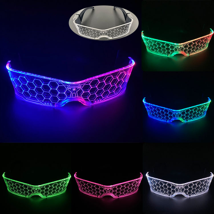 LED gafas luminosas plegables tecnología cyberpunk gafas luminosas bungee bar fiesta iluminación cheerleading