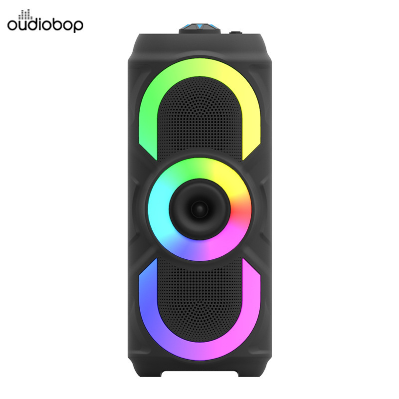 Bluetooth Speaker Portable Outdoor Handheld Dual 4inch Speakers Rgb Light Heavy Bass Stereo Sound System