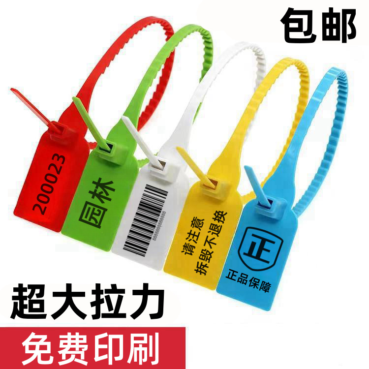 一次性货柜运输物流塑料封条标签扎带防伪防拆盗调包卡扣抽紧吊牌