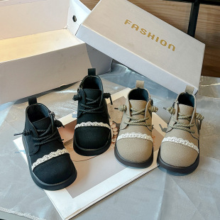 Girls' Low-Top Boots British Style Retro Baby Soft-Soled Princess Boots 2024 Autum New Children's Boots