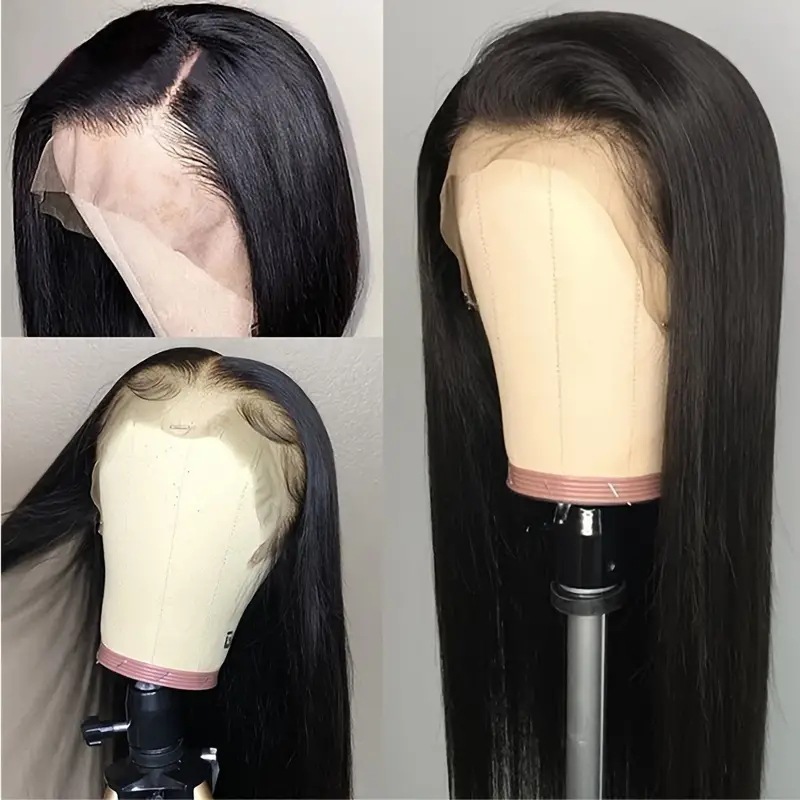 Parrucca sintetica lace front liscia lunga con riga centrale_voghion.com