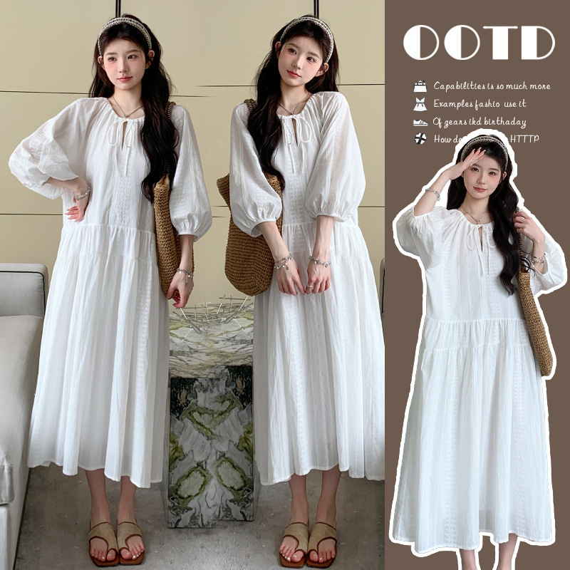 Maternity Wear Trendy Mom New Spring Dress French Style Fashion for Pregnant Women, Stylish and Age-Reducing Loose Early Spring Long Dress