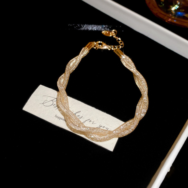 18k oro real chapada pulsera ligera de lujo nicho pulsera de alta sensación de personalidad simple moda joyas de mano mujer image 8