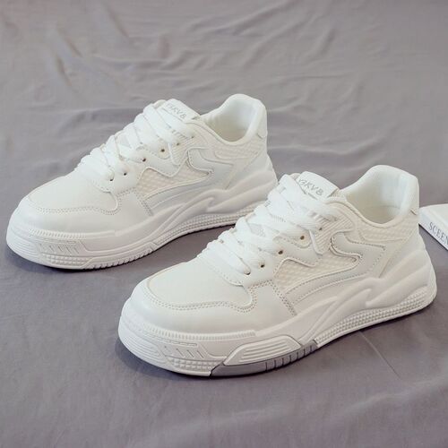 New White Women's Casual Shoes, Autumn Thick Sole Comfort Women's Sports Shoes, Outdoor Casual Travel Shoes, Student Platform Shoes