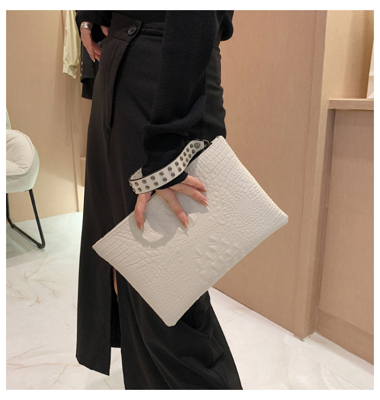 315g Weight Nylon Lining Material Zipper Closure Type Single Shoulder Strap Strap Type Clutch Bag Bags Type Business Occasion Pu Leather Material Solid Color Pattern All Seasons Season Women's Gender Business Style Medium Size Women's Medium Pu Leather Solid Color Business Zipper Clutch Bag 16