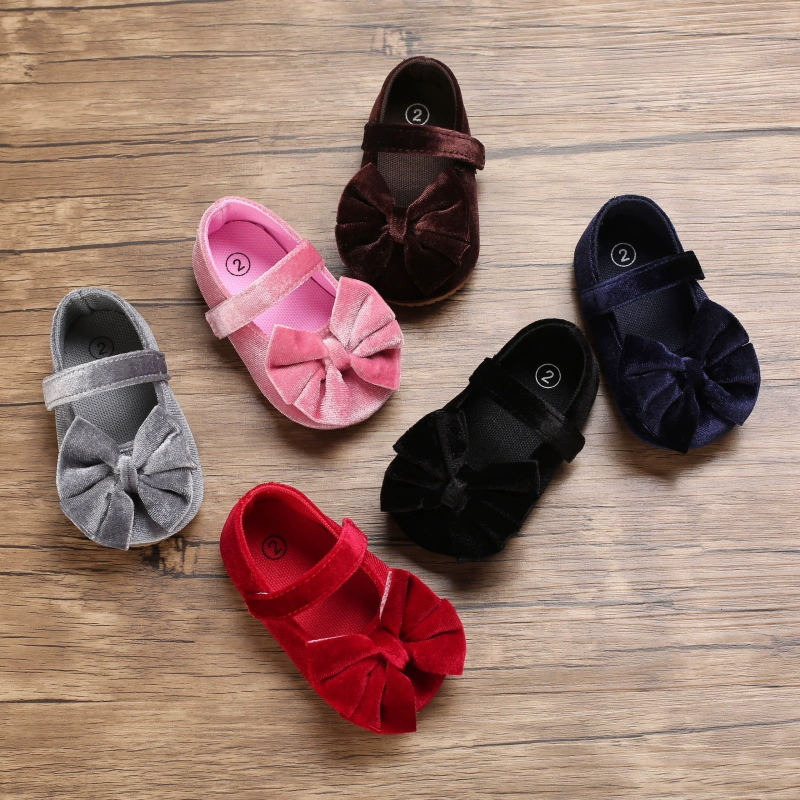 Весна и осень От 0 до 1 года Обувь для малышей с мягкой подошвой для маленьких девочек Обувь принцессы с бантом