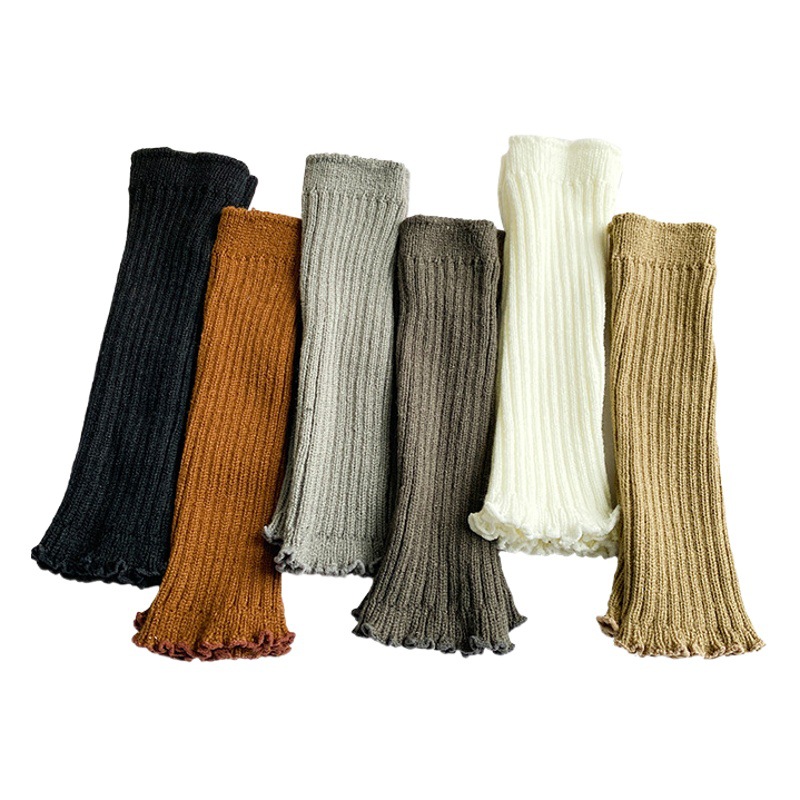 Nuevos calcetines engrosados para niños tamaño de la oreja de madera para niños de invierno cálido línea gruesa color sólido sobre la rodilla pila rodilla Calcetines