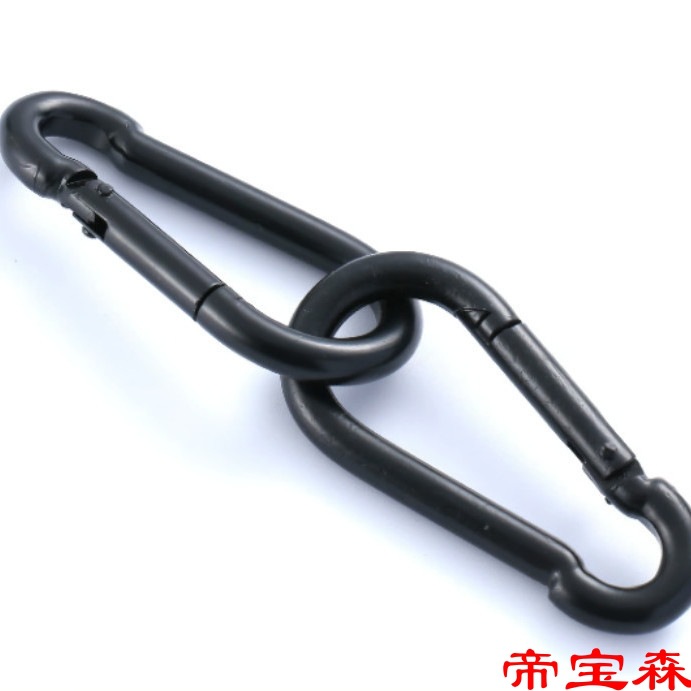 Iron Electrophoresis black gourd Spring hook Carabiner Climbing deduction Swing outdoors Hooks Lock catch Insurance Hook