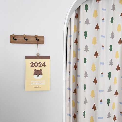 Korean ins Nordic 2024 calendar bear creative simple wall decoration wall calendar desk calendar photo memo