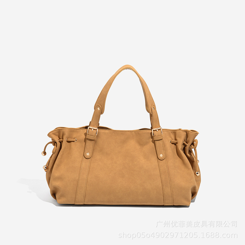 [VIR] Popular foreign trade women's Boston bag, solid color, simple tote bag, work commuting bag, shoulder crossbody bag