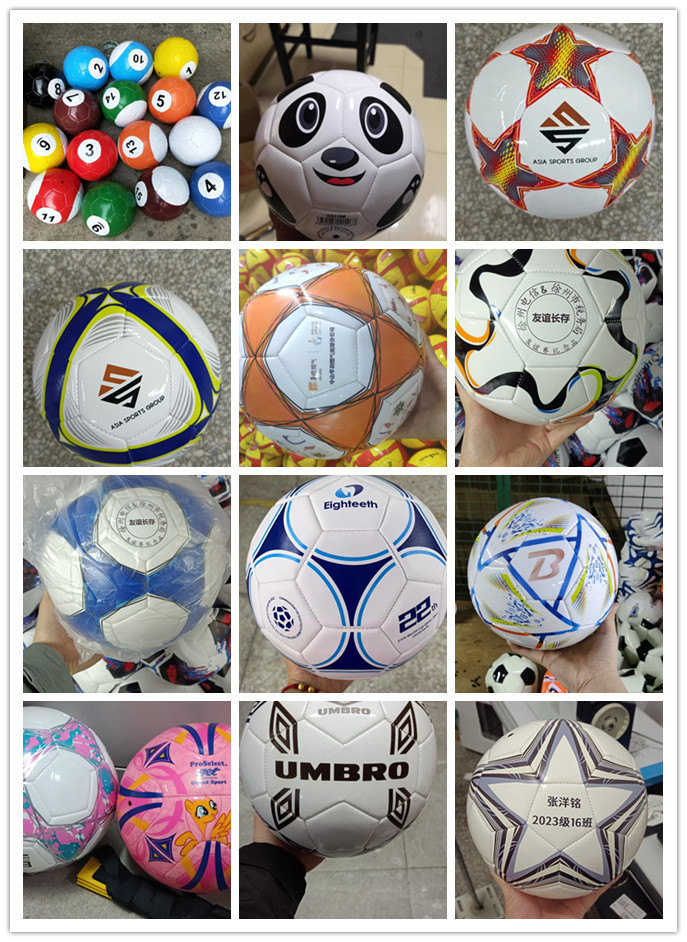 Fábrica de procesamiento 5 logotipo personalizado 4 estudiantes de primaria y secundaria en blanco y negro máquina de coser fútbol personalizado al por mayor