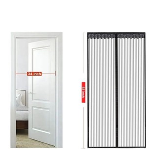 Manufacturer Wholesale Household Magnetic Screen Door with Door Head Velcro Magnetic Screen Door Bedroom Surface Punch-Free Installation Magnetic Strip Magnetic Buckle Combination
