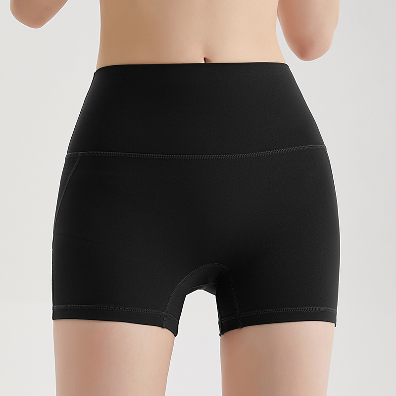 Wiman desnudos pantalones cortos de yoga deportivos para mujeres de verano, cintura alta, caderas y pantalones de acondicionamiento físico antibacterianos sin ropa interior.