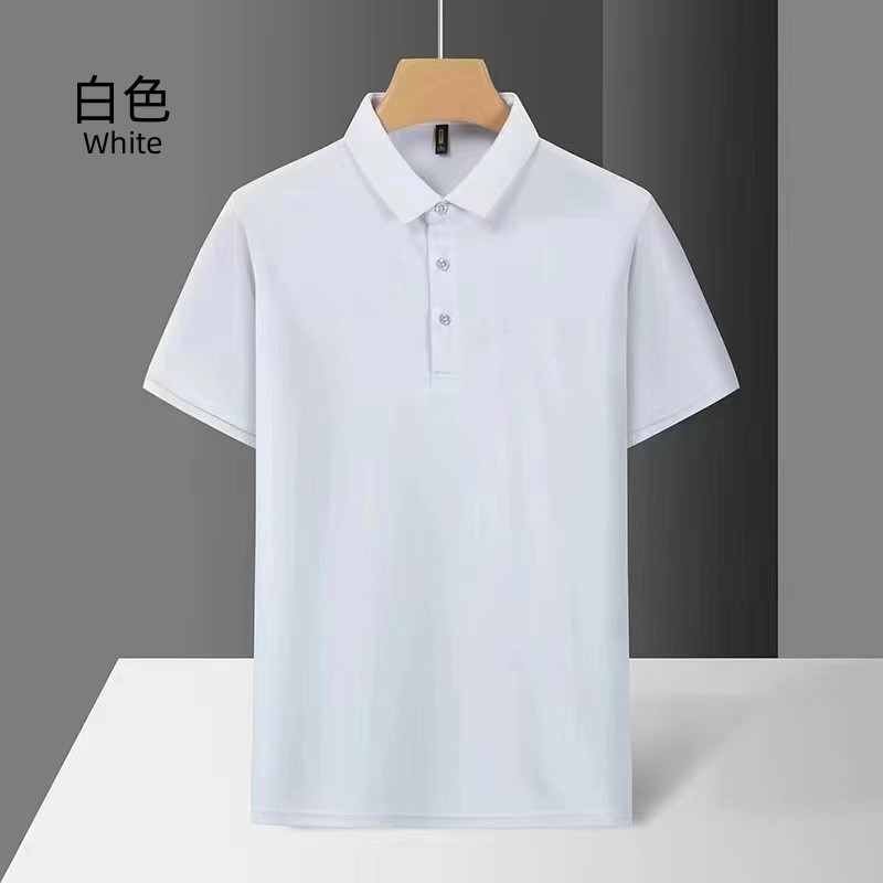 Negocios Camisa de polo de comercio exterior Camiseta de manga corta para hombres solapa suelta verano gama alta TikTok popular Ice Silk Plus size top