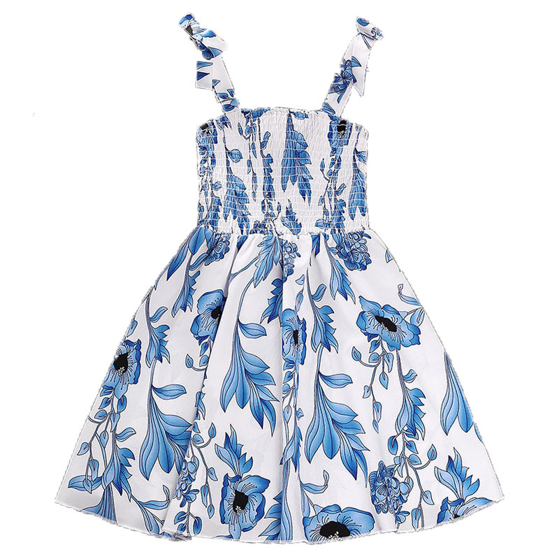 Robe de princesse imprimée à bretelles suspendues, vêtements d'été pour filles, nouveau Style, 2024_voghion.com